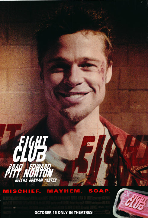 fight club 1999 advanced one sheet poster rolled (brad pitt ver)